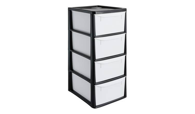 Argos Home 4 Drawer Plastic Storage Tower - Black