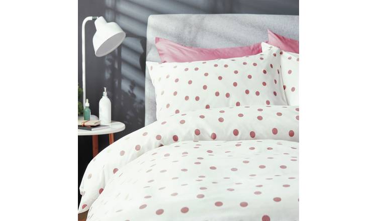 Argos Home Monochrome Spot Pink Bedding Set - Superking