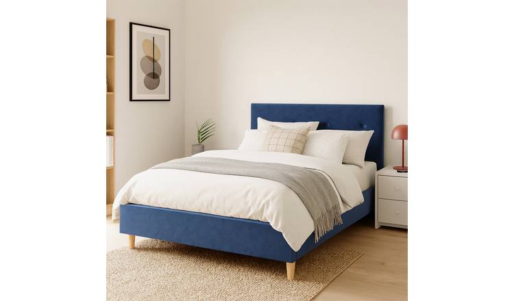 Millbrook Taylor Double Fabric Bed Frame - Blue