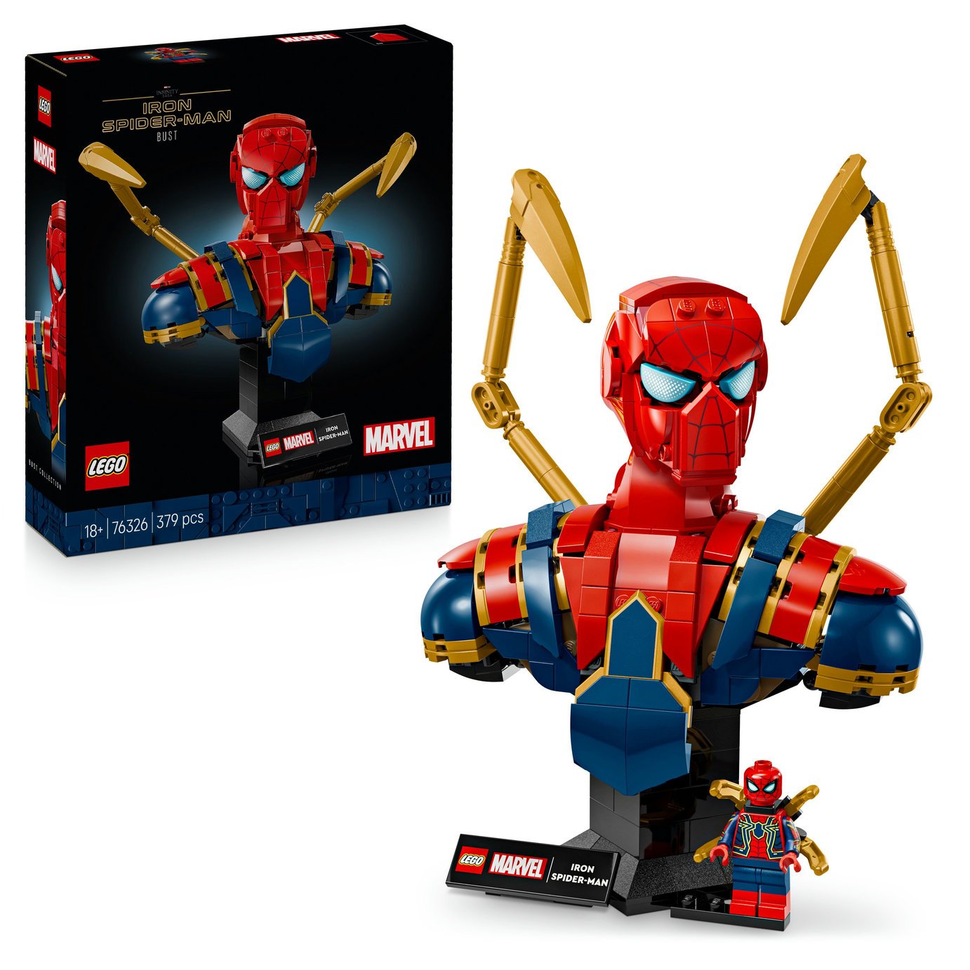 Buy LEGO Marvel Iron Spider-Man Bust Avengers Building Set 76326
