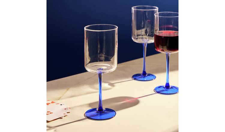 Habitat Blue Stem Set of 4 Wine Glasses