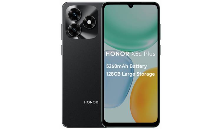 SIM Free HONOR X5c Plus 128GB AI Mobile Phone Midnight Black