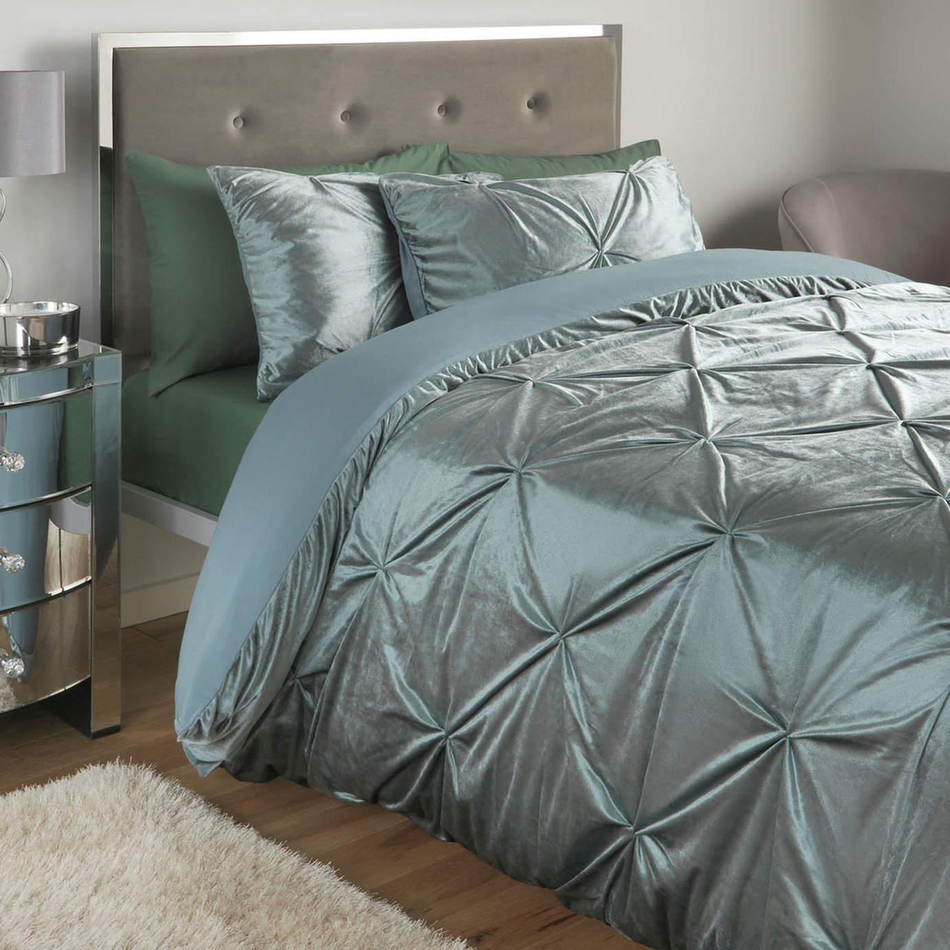 Argos Home Teal Velvet Pintuck Bedding Set Review