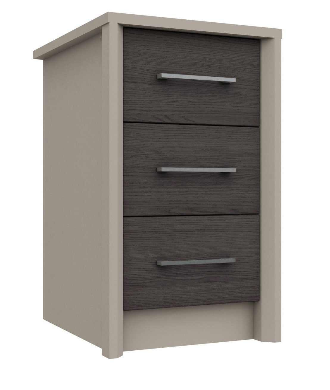 Lancaster 3 Drawer Bedside Table - Dark Grey