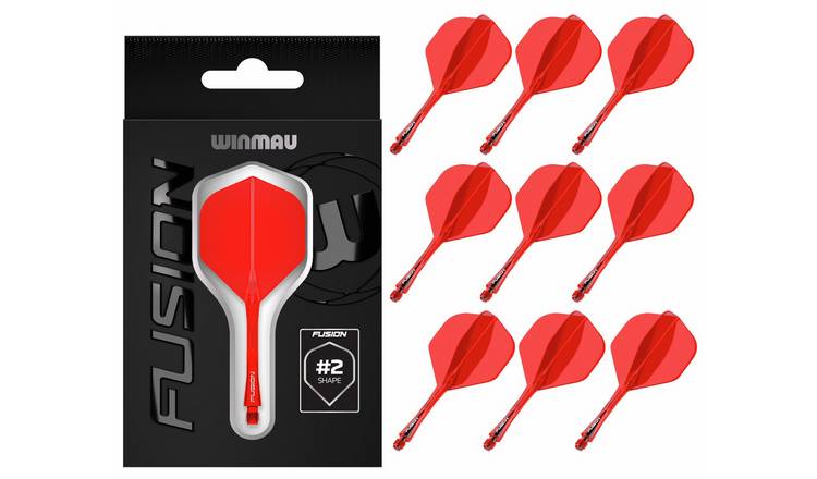 Winmau Red Fusion Moulded Flight And Shaft Multipack