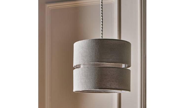 Argos Home Grey Fabric 2 Tier Easy Fit Lampshade - 22cm