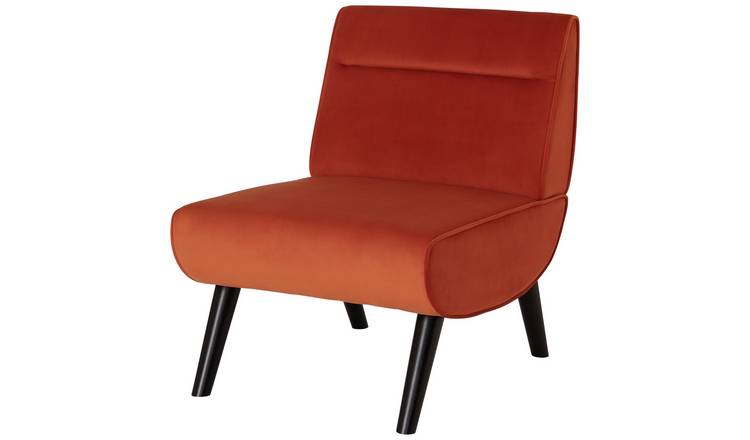 Habitat Rufus Velvet Accent Chair - Orange