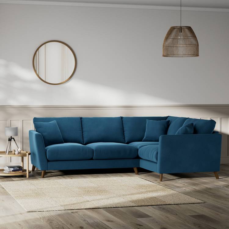 Habitat Lomond Right Hand Corner Sofa - Ink Blue - Dark Leg 0