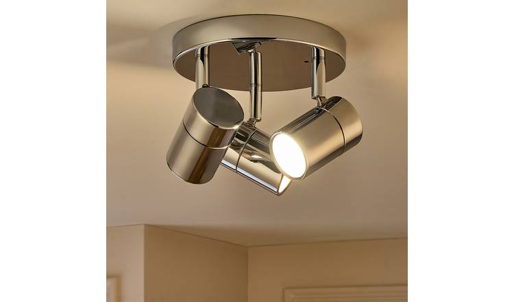Argos Home Metal 3 Light Bathroom Spotlight - Chrome