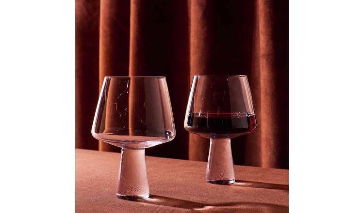 Habitat Block Stem Set of 4 Red Wine Glasses