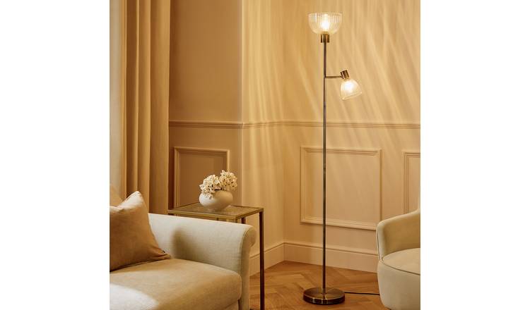 Argos Home Piper Father & Child Floor Lamp - Brass