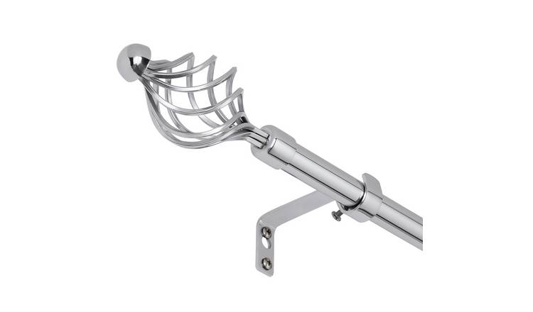 Buy Argos Home Twist 165 300cm Extendable Curtain Pole Chrome Curtain Poles And Tracks Argos