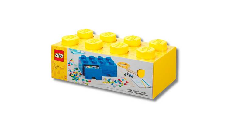 LEGO Brick Drawer 8 Knobs - Yellow