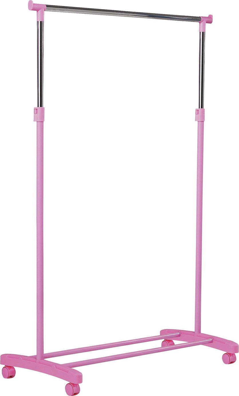 Argos Home Adjustable Chrome Plated Clothes Rail - Pink