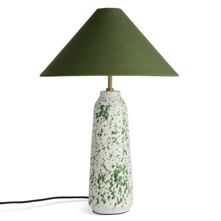 Habitat Jaxx Ceramic Table Lamp - Green & White 0