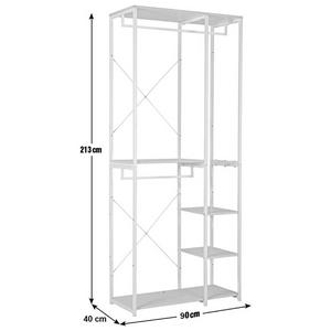 Buy Argos Home Double 2 Rail 4 Shelf Wardrobe White Clothes rails and canvas wardrobes Argos
