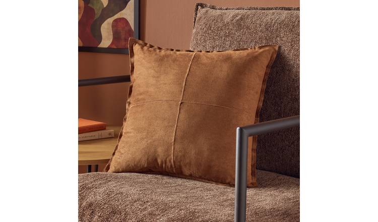 Argos Home Faux Suede Cushion Tan - 43x43cm
