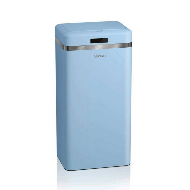 Swan 45L Retro Square Sensor Bin - Blue 0