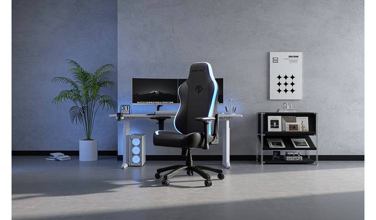 Anda Seat Luna RGB Faux Leather Gaming Chair - Black & White