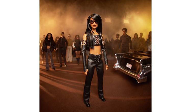Barbie Signature Aaliyah Doll  in Black Faux Leather Outfit 