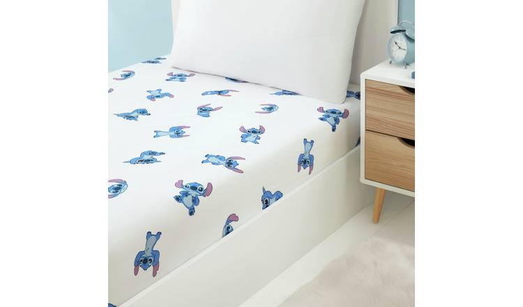 Disney Stitch Kids White Fitted Sheet - Double