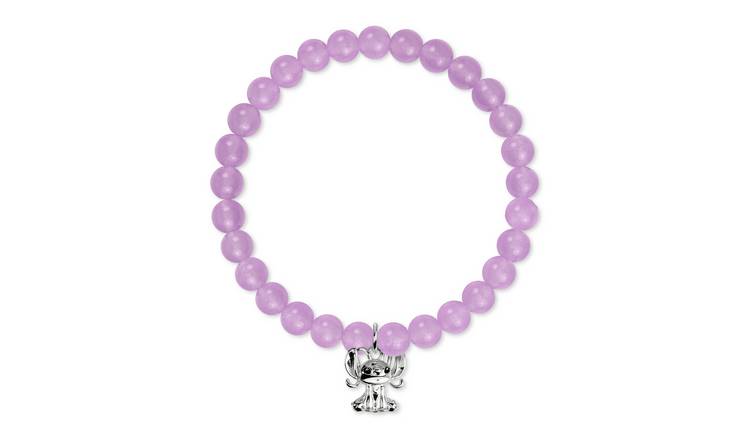 Disney Lilo and Stitch Silver Charm Beaded Bracelet