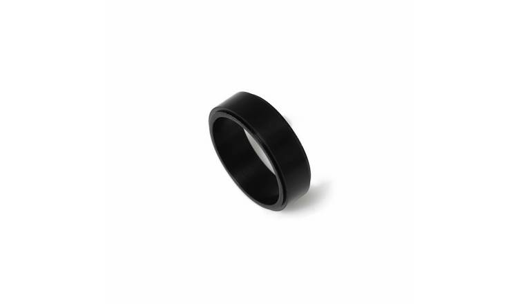Uncommon Souls Black Stainless Steel Band Ring - M/L
