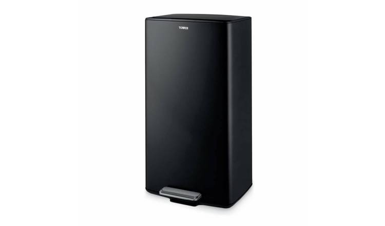 Tower 40 Litre Rectangular Pedal Bin - Black