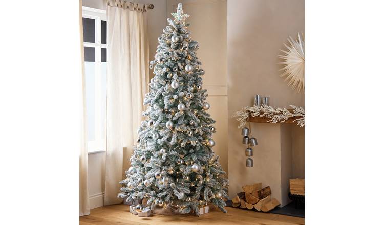 Argos Home 10ft Snowy Flocked Artificial Christmas Tree
