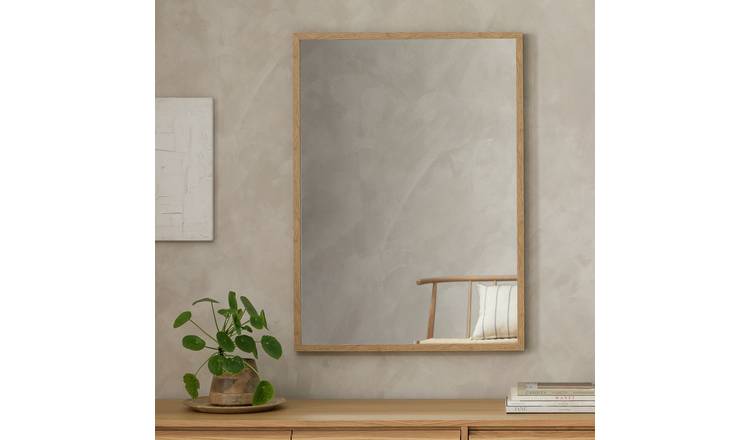 Home Essentials Oak Effect Wall Mirror - 90x65cm