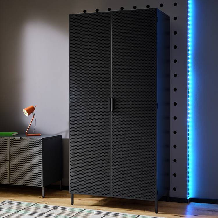 Habitat Landan 2 Door Wardrobe - Anthracite 0