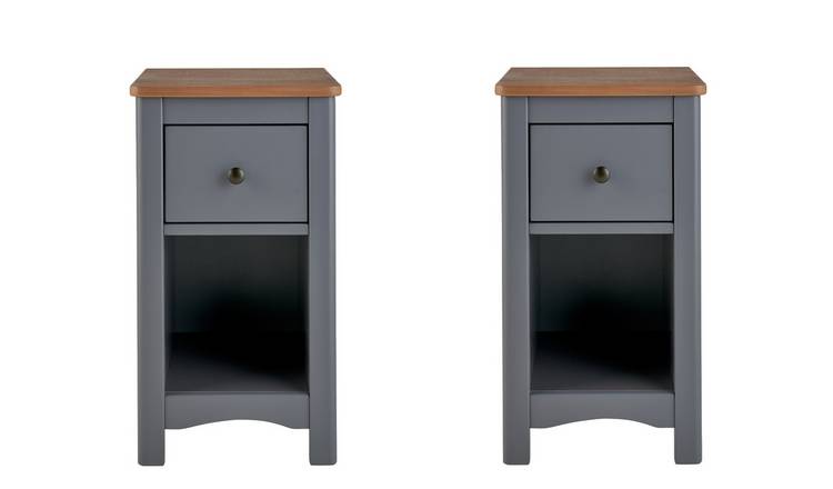 Buy Argos Home Bournemouth 2 Bedside Tables Set Dark Grey Bedside Tables Argos