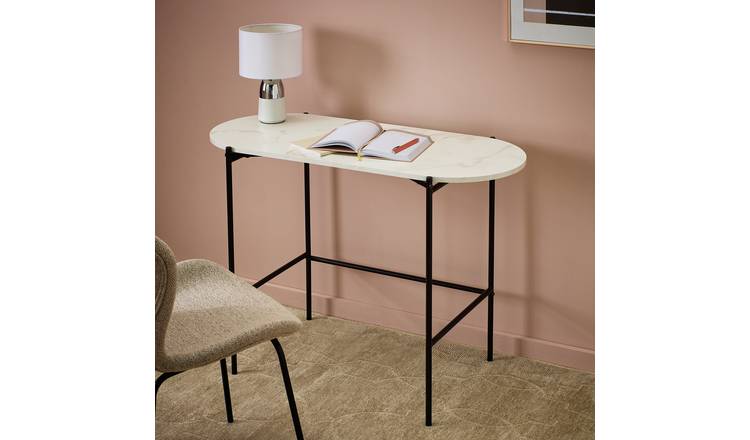 Argos Home Jules Marble Style Office Desk - White