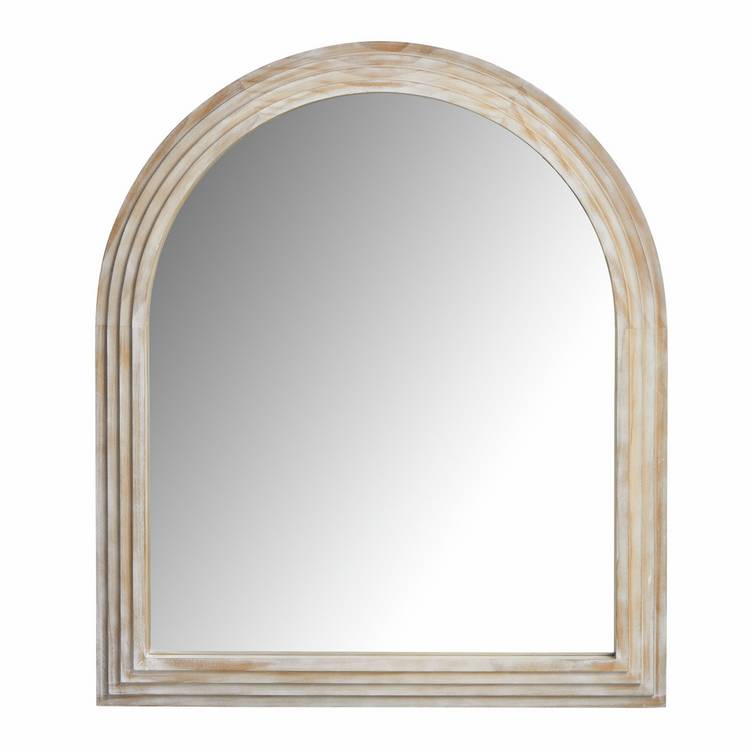 Habitat Brown Wooden Arch Wall Mirror - 90x77cm 0