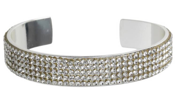 Liars & Lovers Silver Tone Crystal Inset Cuff Bracelet