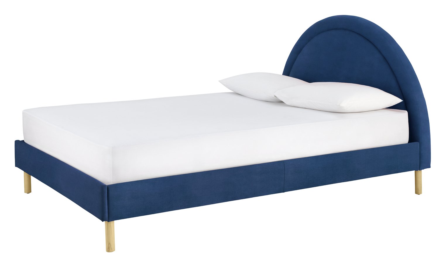 Habitat Sol Sunrise Double Velvet Bed Frame - Blue