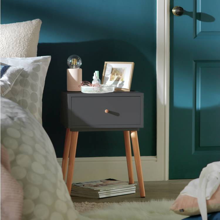 Habitat Otto 1 Drawer Bedside Table - Grey 0