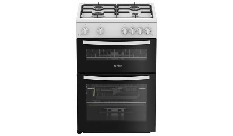 Indesit IDG6GW 60cm Double Oven Gas Cooker - White