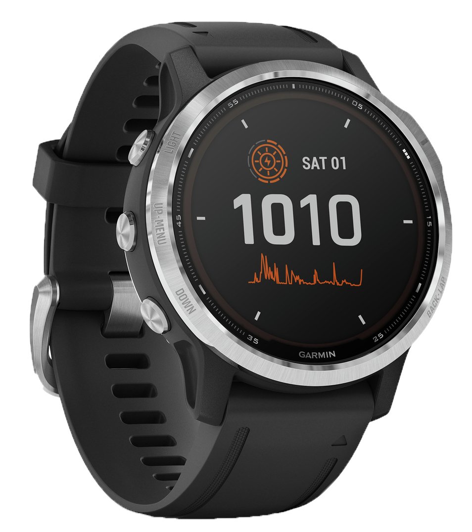 Garmin Fenix 6S Solar GPS Smart Watch-Silver/Black