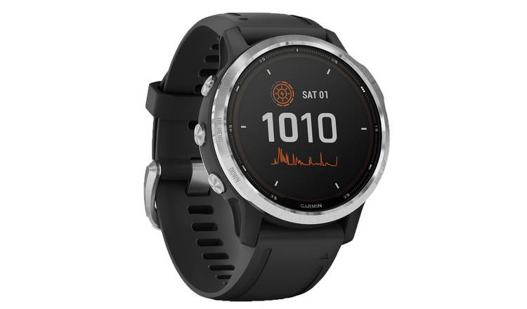 Garmin Fenix 6S Solar GPS Smart Watch-Silver/Black