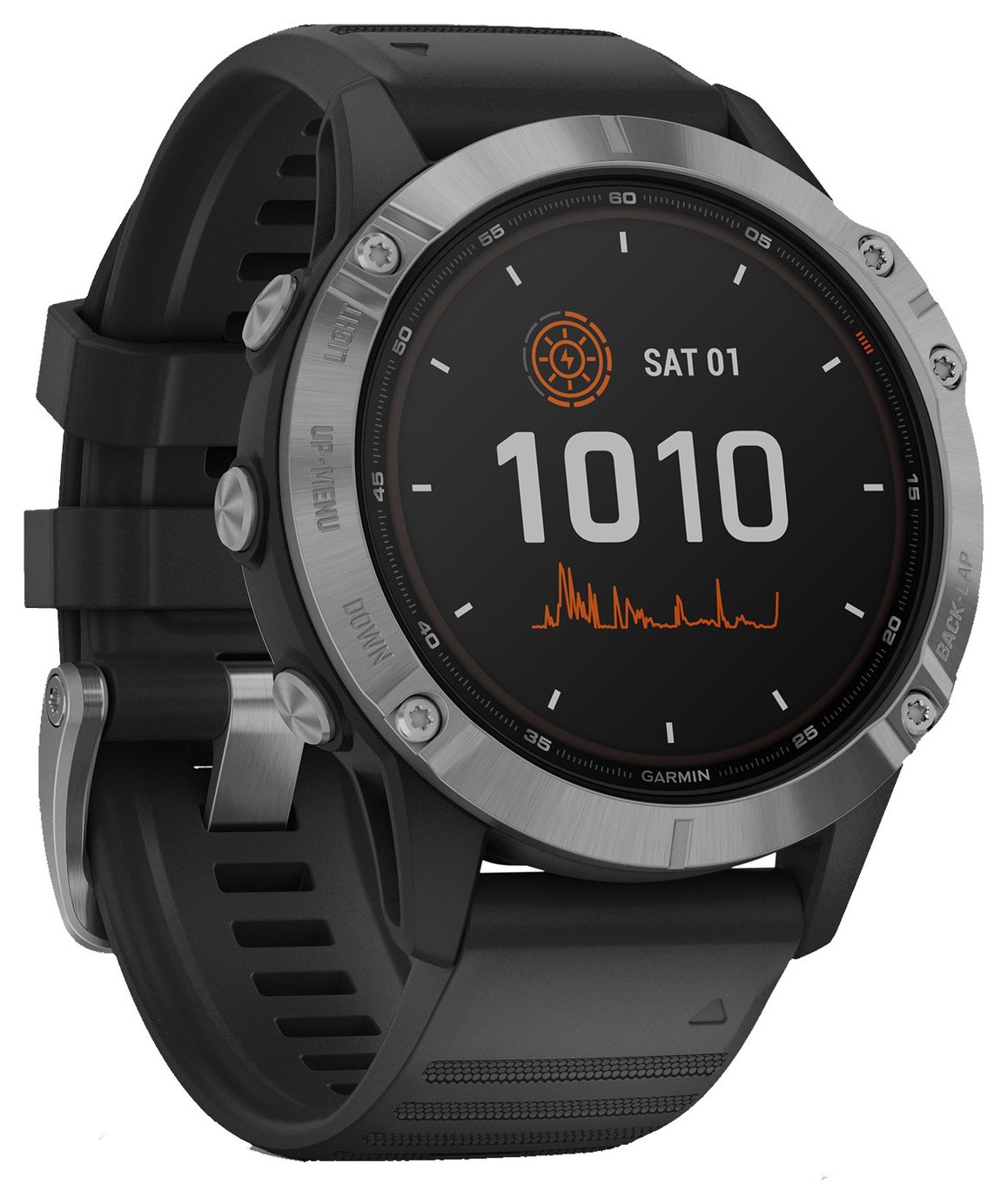 Garmin Fenix 6 Solar GPS Smart Watch – Silver/Black