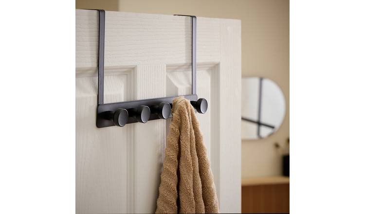 Argos Home 5 Round Over Door Hooks - Black