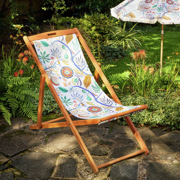 Habitat x Scion Garden Deck Chair - Jackfruit Print 0