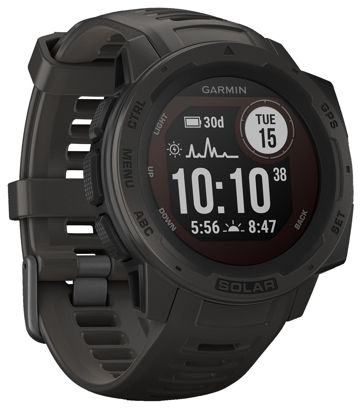 Garmin Instinct Solar GPS Smart Watch - Graphite Black