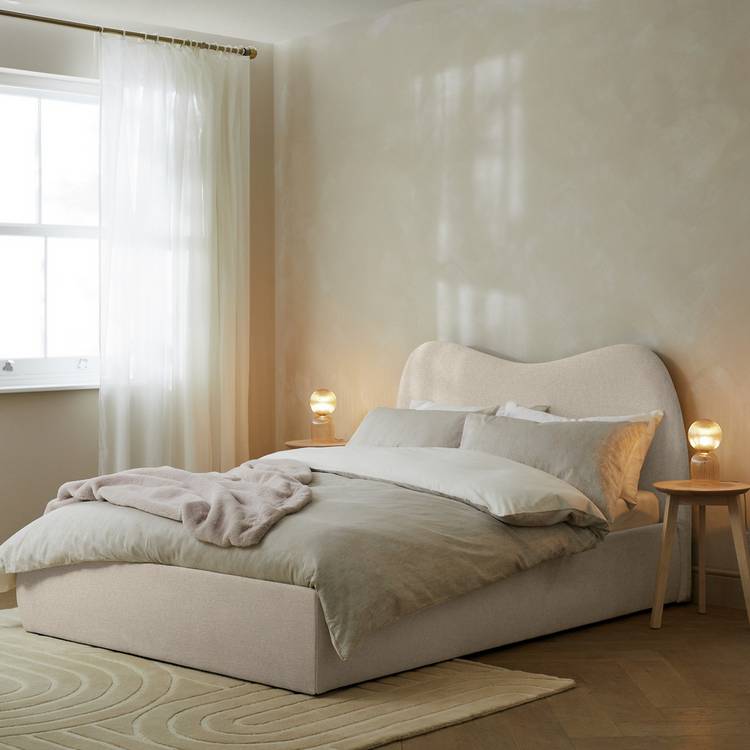 Habitat Orton Fabric Kingsize End Lift Ottoman Bed - Beige 0