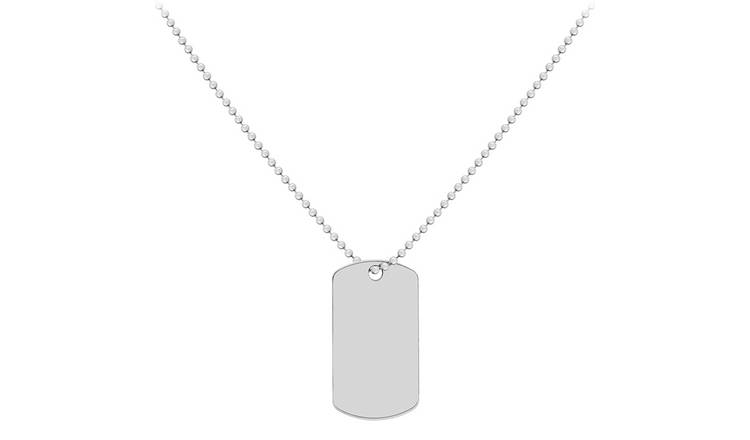 Men's Sterling Silver Personalised Dog Tag