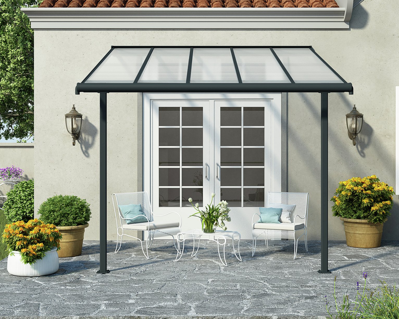 Palram – Canopia Sierra 3 x 3.05m Patio Cover - Grey Clear