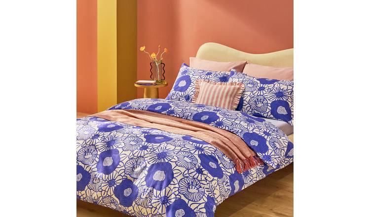 Habitat Bold Floral Blue Bedding Set - Double