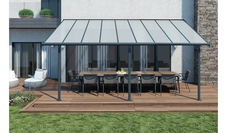 Palram – Canopia Sierra 3 x 5.46m Patio Cover - Grey Clear