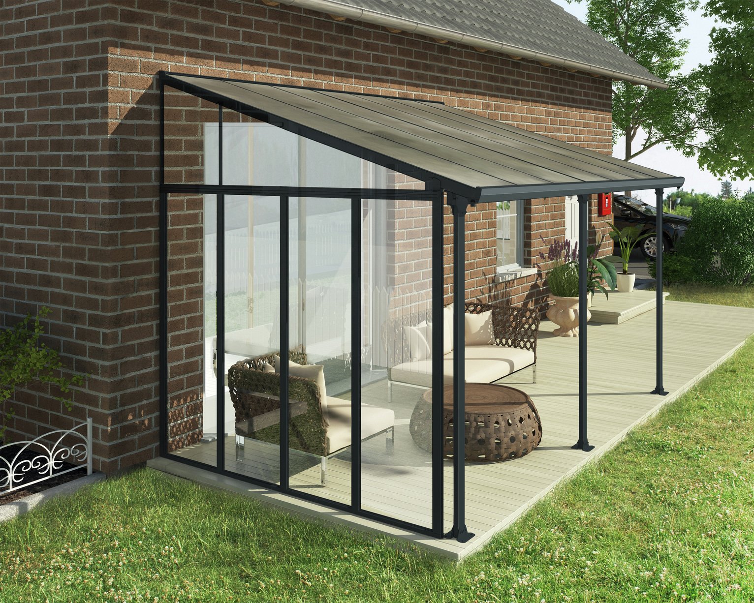 Palram – Canopia Sierra 3m Patio Cover Side - Grey